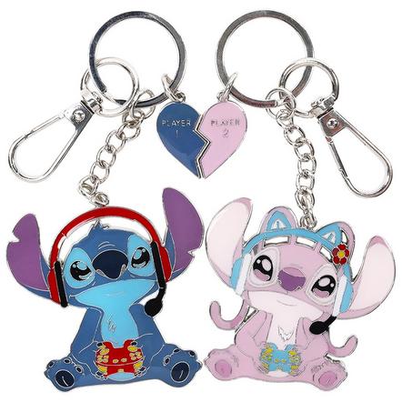 Disney Lilo and Stitch Gamer Stitch and Angel Keychain Bag Charm Set Exclusivité Games Zone
